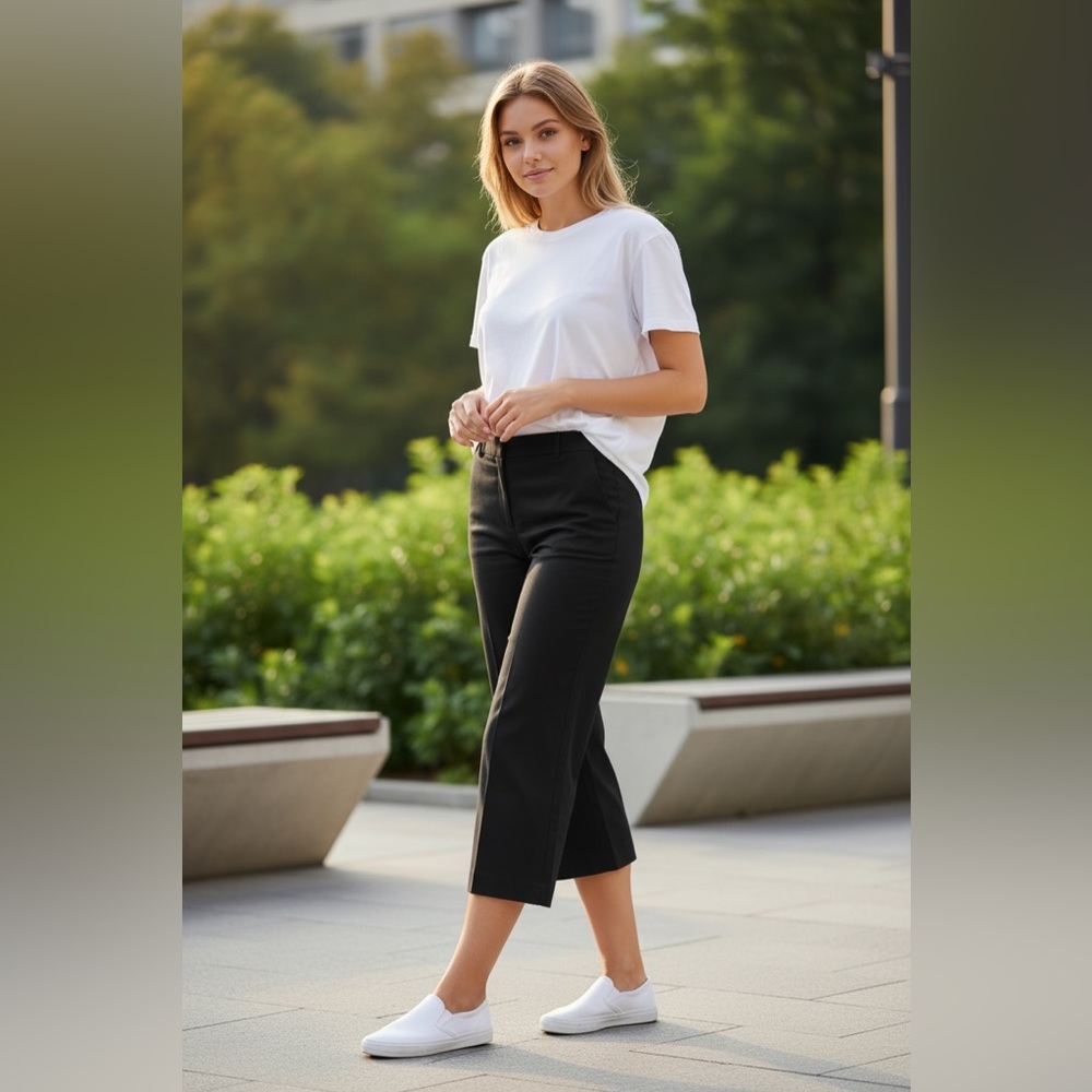MICHAEL KORS Black Lightweight Straight Leg Capris - Size 8 - NWT!!